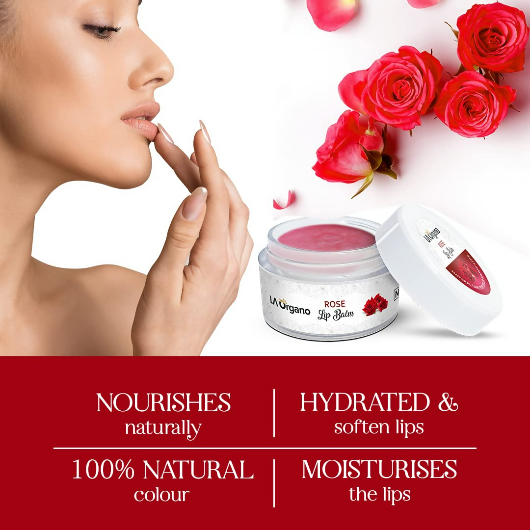 LA Organo Rose Lip Balm For Dry Chapped Lips - Distacart