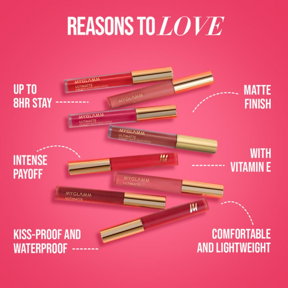 MyGlamm Ultimatte Long Stay Matte Liquid Lipstick - Pink Doll