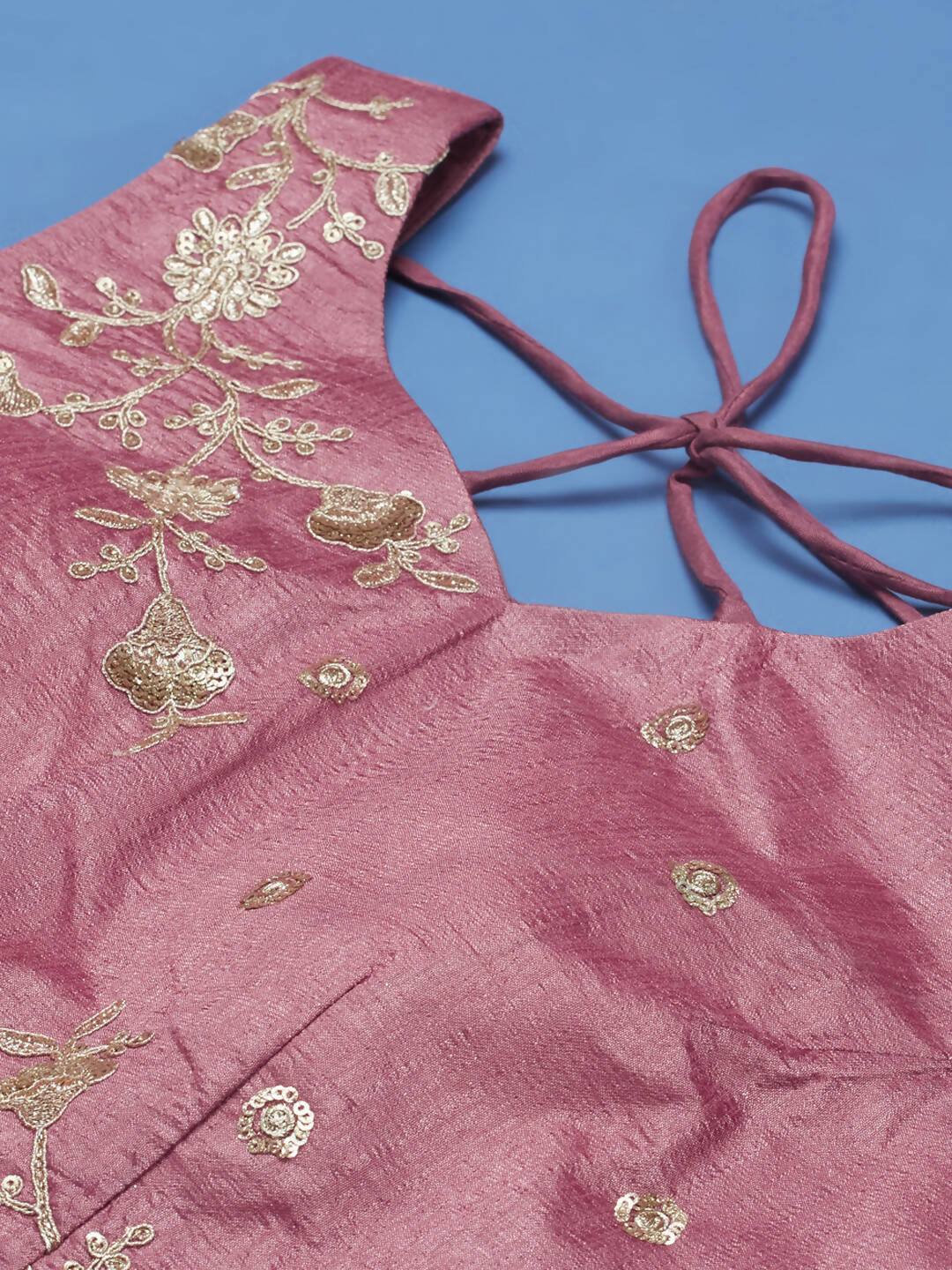House of Panchhi Rose Gold Net Sequinse Work Lehenga & Blouse, Dupatta