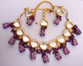 Joban Fashion Purple Kundan Work Necklace Set