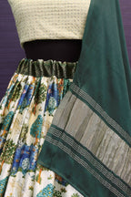 DEIANA'S Beautiful Gaji Silk Printed With Heavy Zari Lehengha Choli - Cream