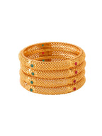 NVR Women's Set of 4 Gold-Plated Traditional Bangles - Distacart