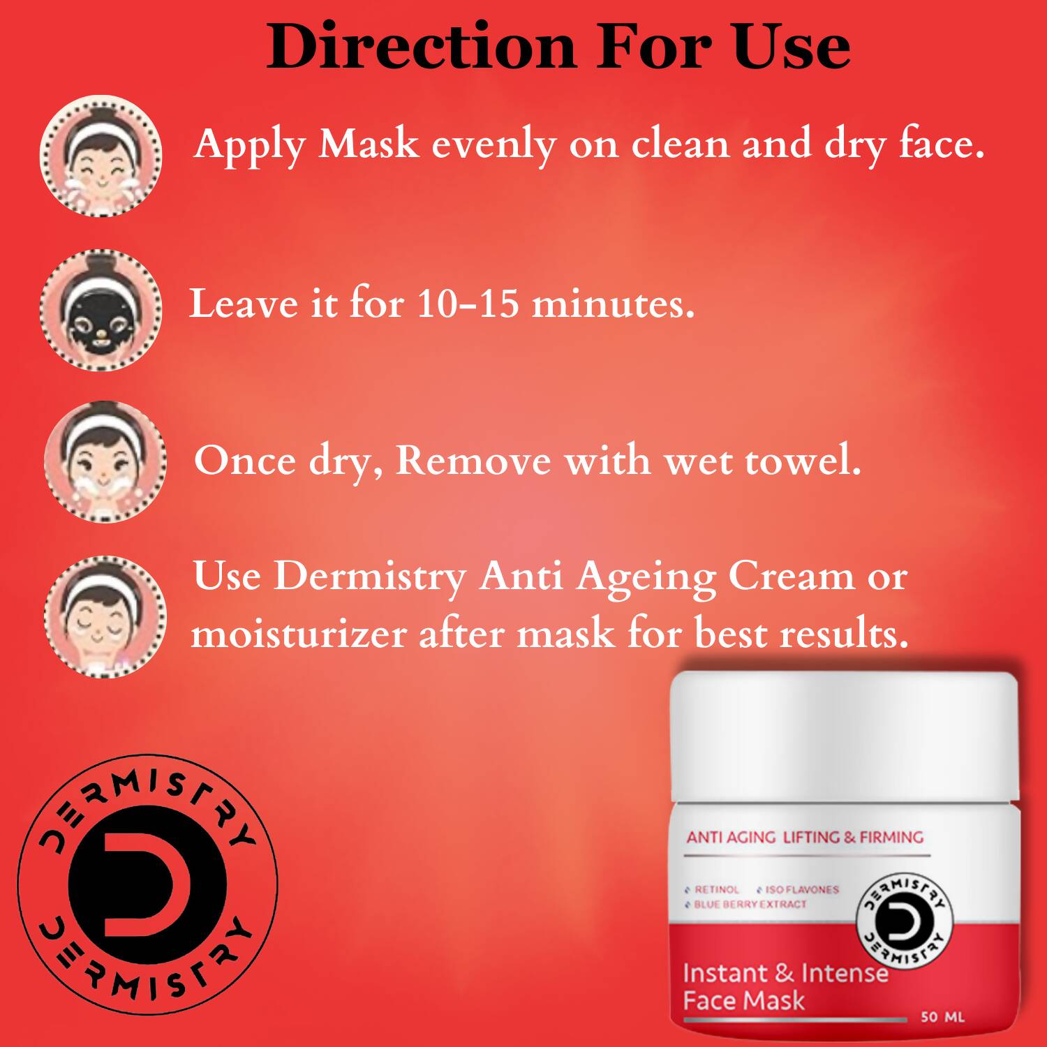 Dermistry Anti Aging Instant Intense Face Lift Serum & Instant Intense Face Mask
