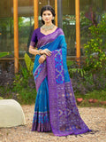 Shree Shyam Fashion Blue Soft Silk Saree - Distacart