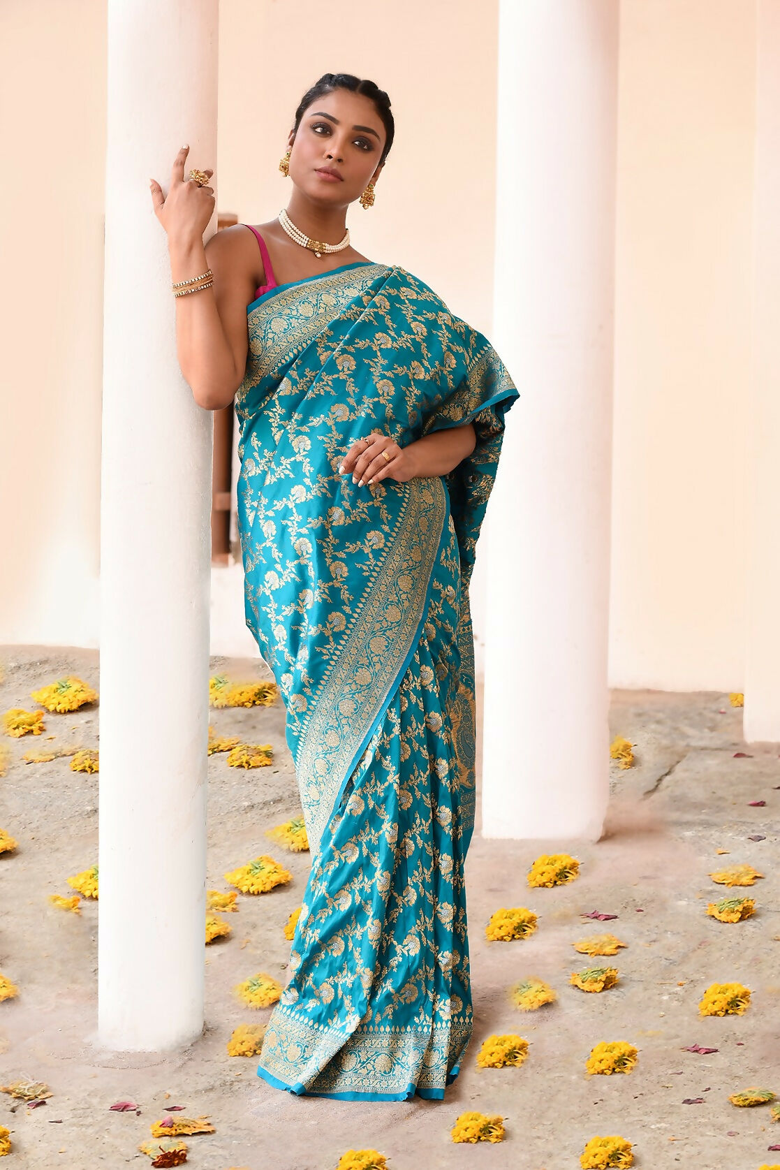 Joban Fashion Aqua Soft Pure Handloom Banarasi Silk Saree