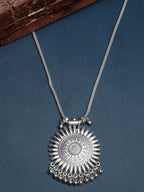 NVR Women's Silver-Toned German Silver Oxidised Pandent