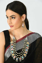 Mominos Fashion Johar Kamal Handicraft Finish Kundan Work Long Necklace For Women (Multi) - Distacart