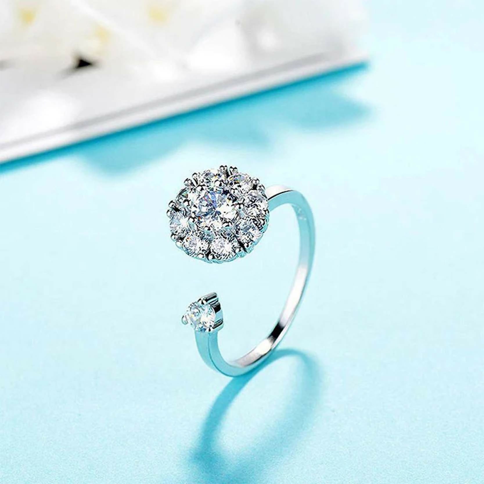 Joban Fashion Silver Brass Adjustable Ring