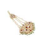 Nuyug 22K Gold-Plated Kundan & Red Stone Studded Jhumar Paasa Head Jewellery - Distacart
