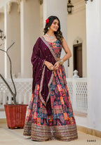 Wedding Partywear Colour Full Slim Georgette Lehengha Choli With Dupata - Agnidhara