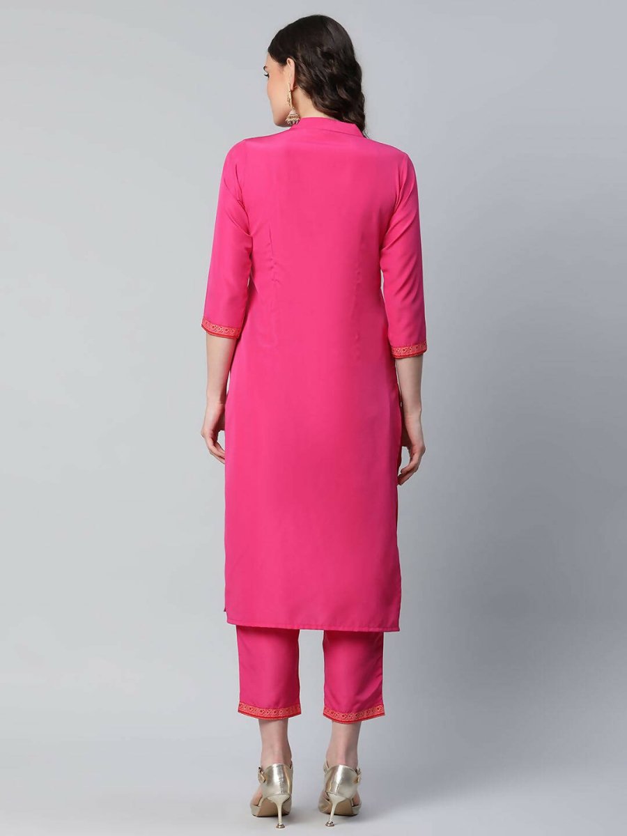 Ahalyaa Womens Pink Crepe Printed Kurtas - Distacart