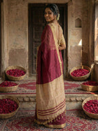 Shree Shyam Fashion Wine Cotton Saree - Distacart