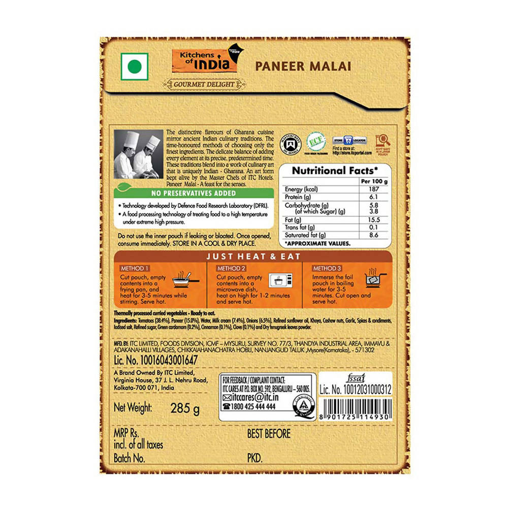 Kitchens of India Paneer Malai