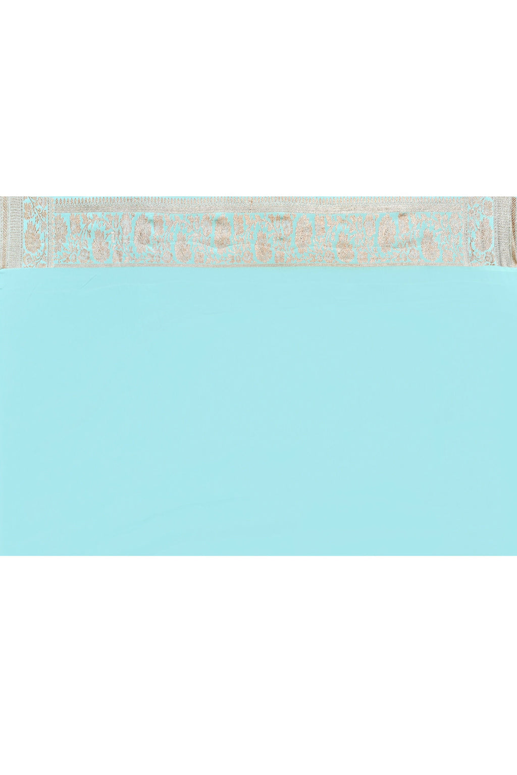Joban Fashion Aqua Crepe Chiffon Pure Handloom Banarasi Silk Saree