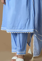Joban Fashion L.Blue Cotton Kurta Set
