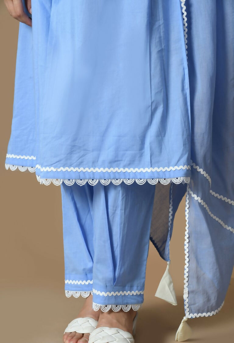 Joban Fashion L.Blue Cotton Kurta Set