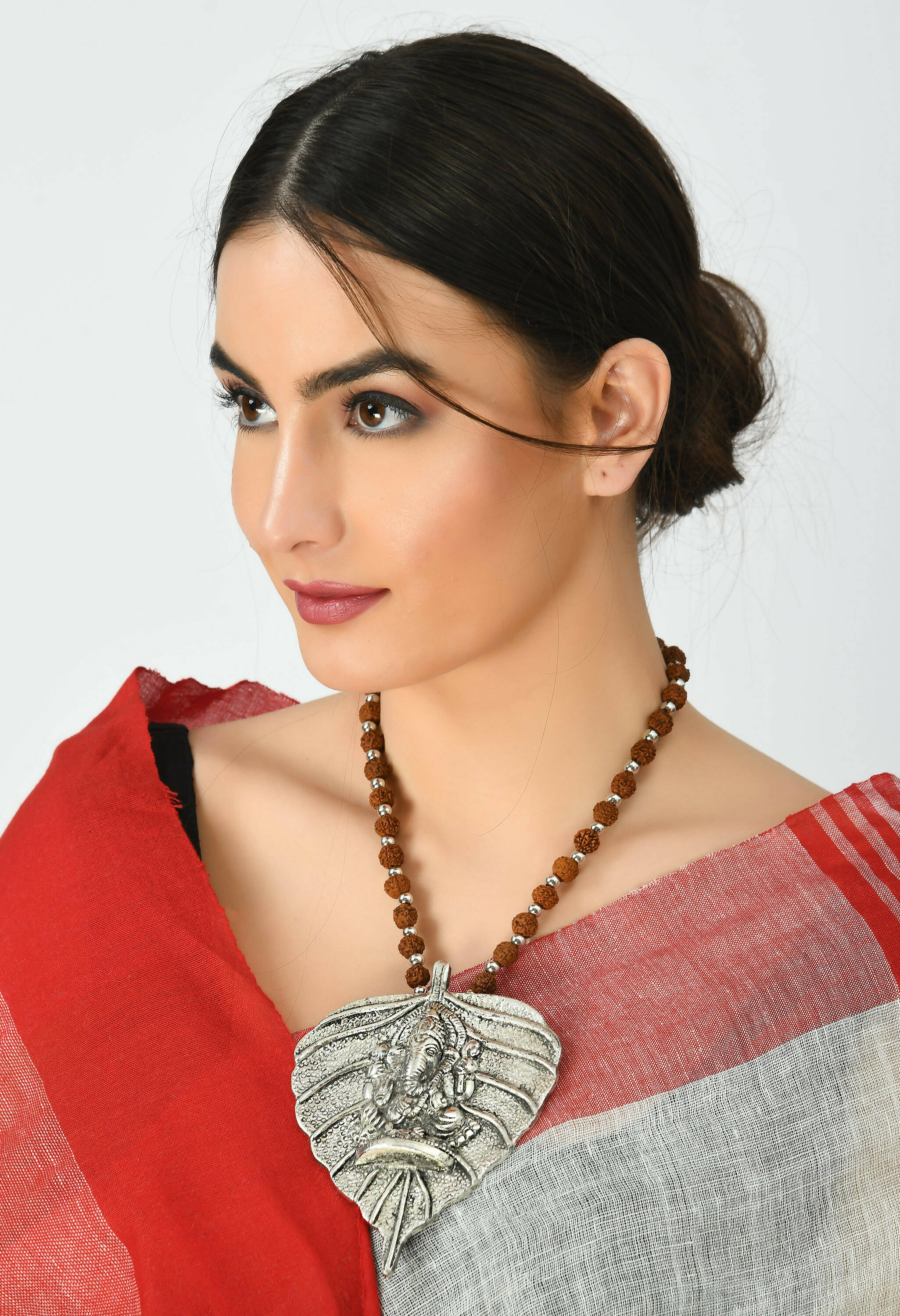 Mominos Fashion Johar Kamal Oxidised Silver-Plated Brass Finish Ganesha Long Necklace For Women - Distacart