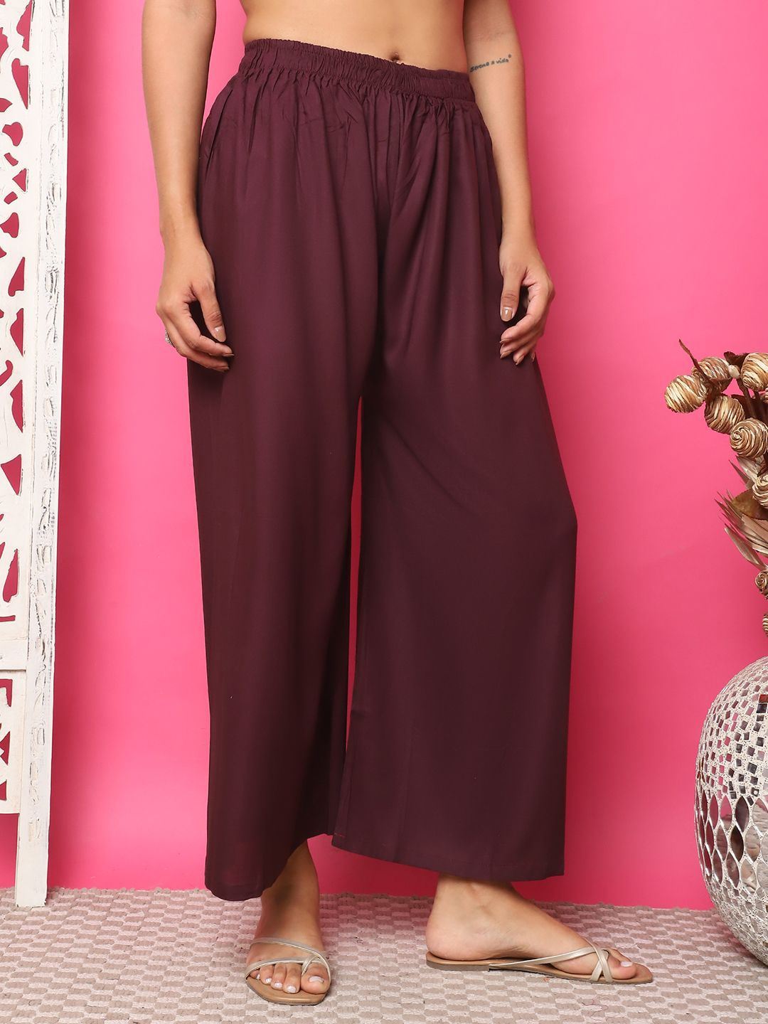 TAG 7 Women Flared Wide Leg Palazzos
