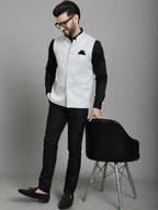Even Apparels Nehru Jacket With Welt Pockets - Grey
