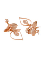 NVR Women Rose Gold Leaf Shaped Drop Earrings - Distacart