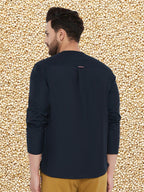 Even Apparels Men's Pure Cotton Blue Kurta