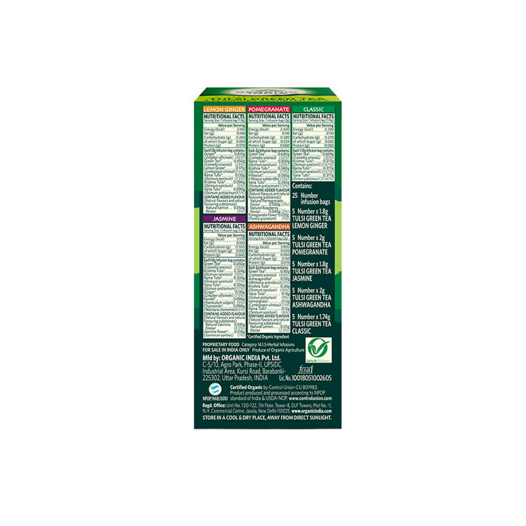 Organic India Tulsi Green Tea Favourites - Distacart