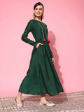 Ahalyaa Women's Traditional wear Ethnic Dress - Green - Distacart