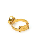 Kundan Gold plated Trillion cut Ring - Ruby Raang