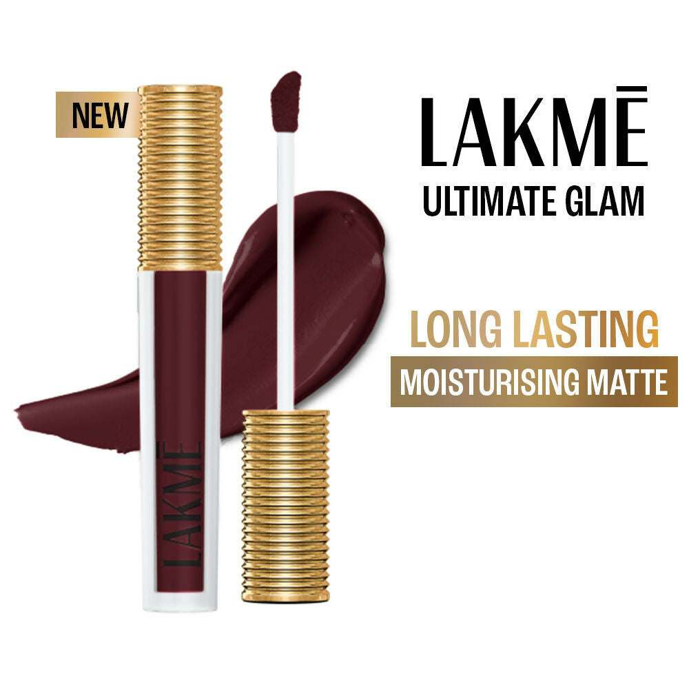 Lakme Ultimate Glam Matte Liquid Lipstick - Wine Touch