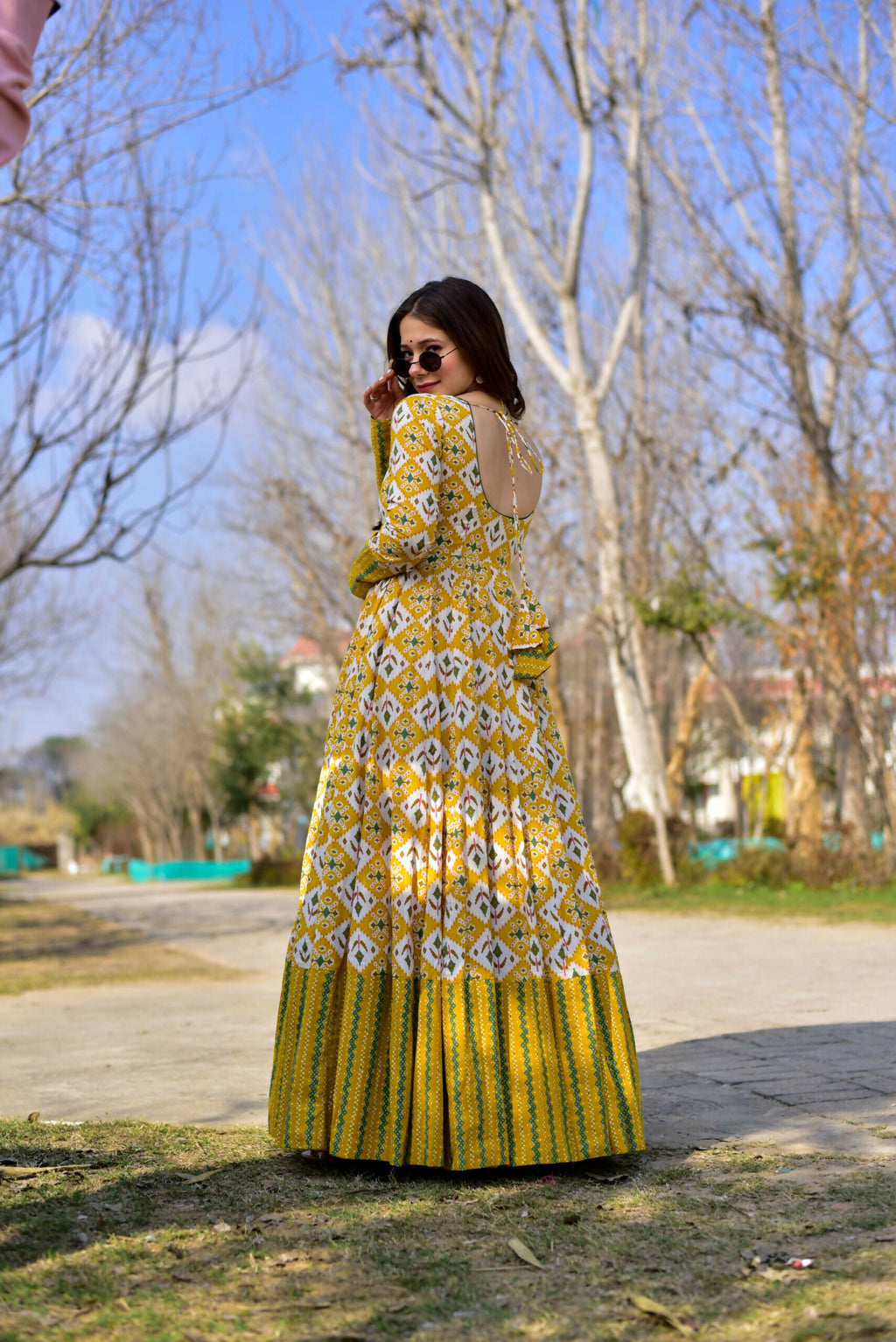 Aayaa Pure Muslin Gown With Heavy Digital Print - Multi Color - Distacart