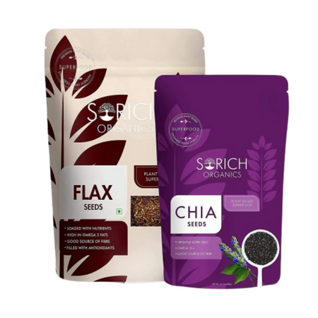 Sorich Organics Combo of Raw Flax Seeds + Chia Seeds