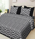 Vamika Printed Cotton Black & White Bedsheet With Pillow Covers (LEOC_ANDA_BL)