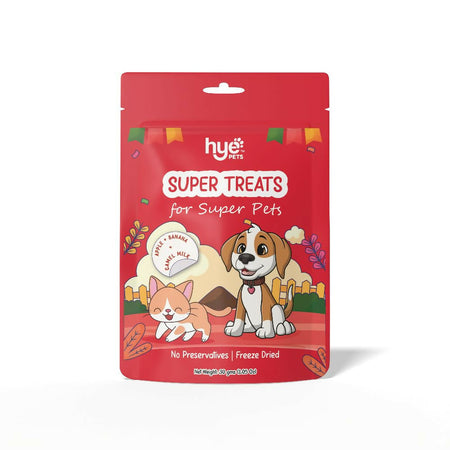Hye Pets Super Treats For Super Pets – Freeze Dried Treats Made With Camel Milk, Apple & Banana