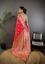 Joban Fashion Meenakari Hot Pink Woven Soft Silk Saree - Distacart