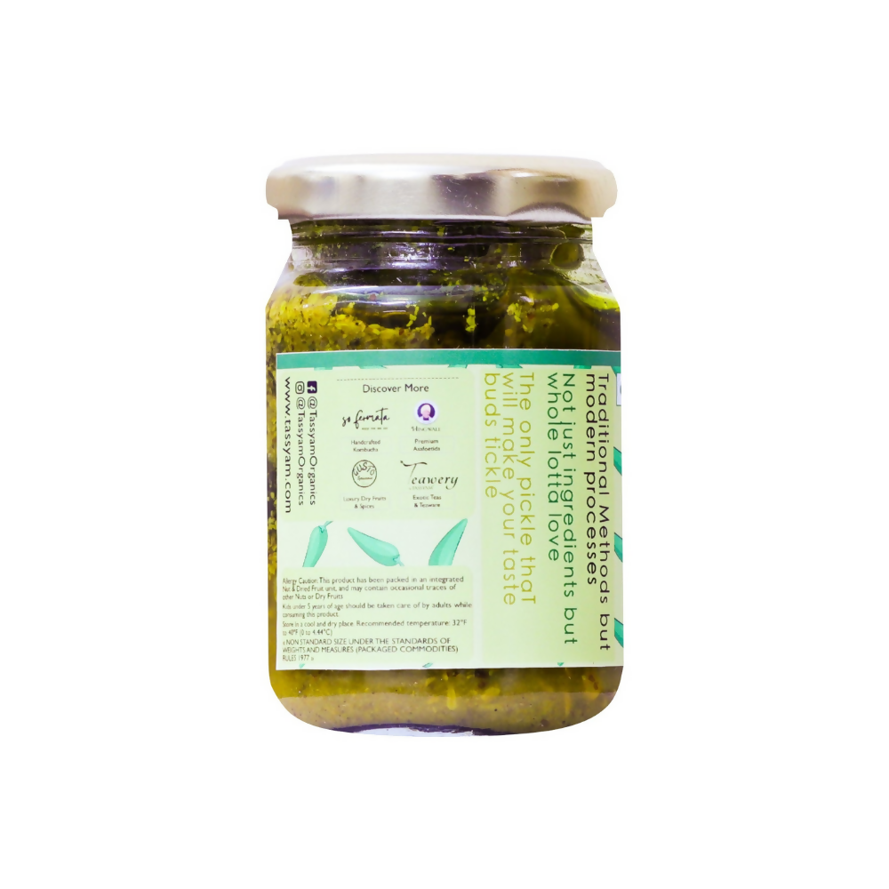 Tassyam Organics Green Chilli Pickle - Distacart