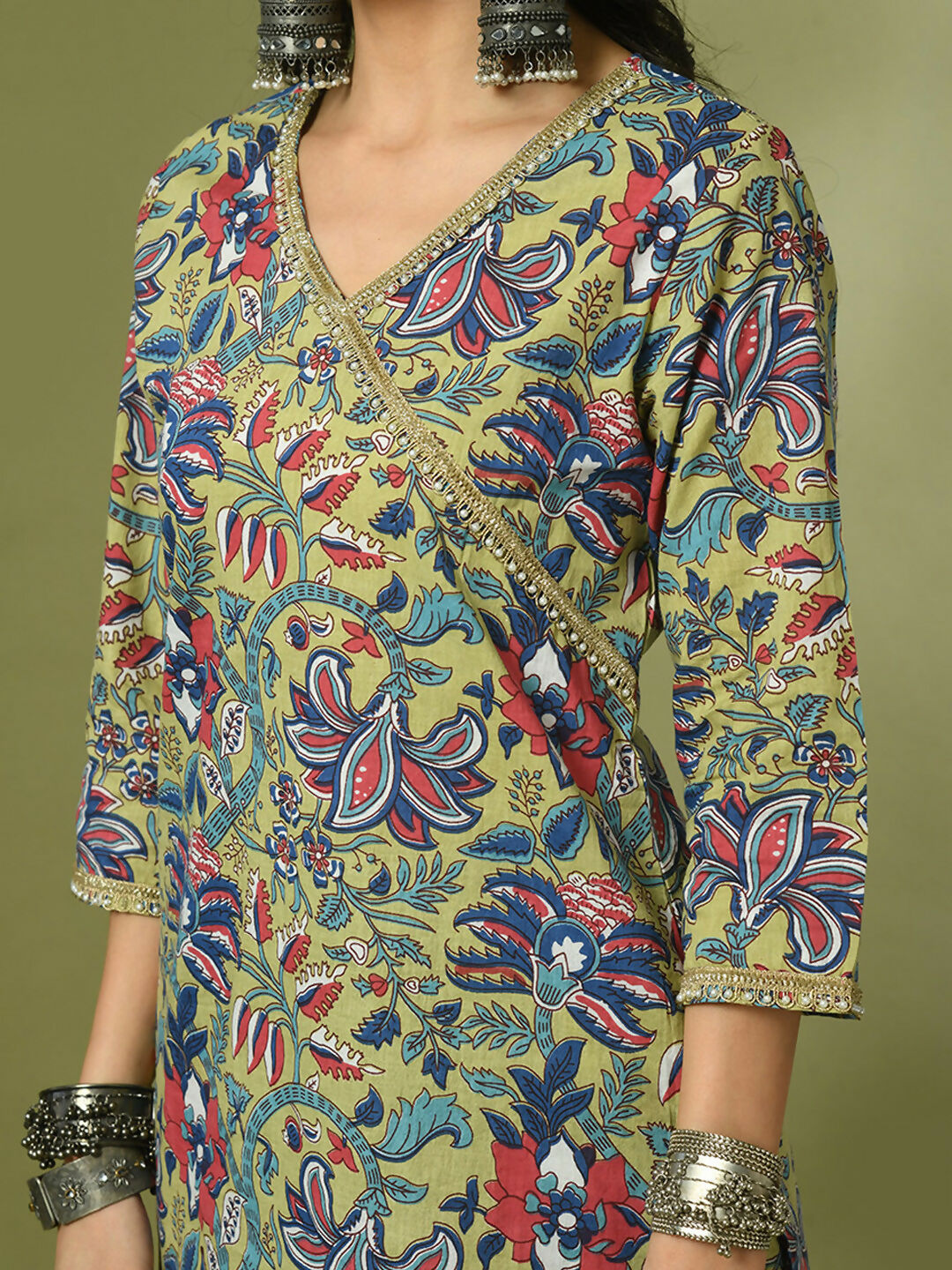 Myshka Women's Multi Printed Cotton Straight Party Kurta Set
