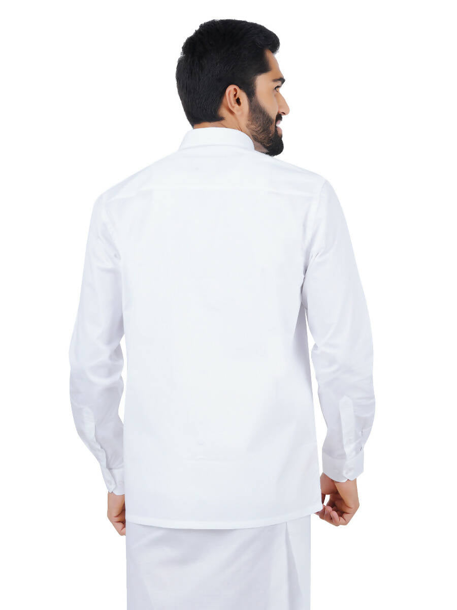 Ramraj Cotton Mens Royal Cotton Full Sleeve White Shirt