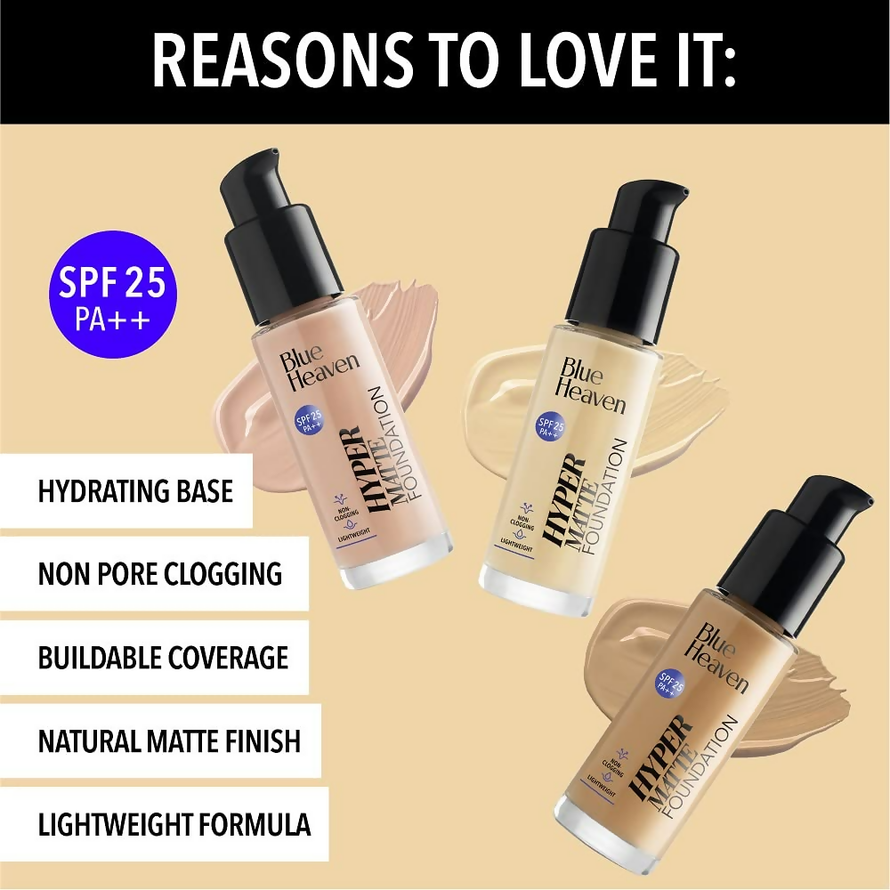 Blue Heaven Hyper Matte Foundation - 201 Rose Vanilla