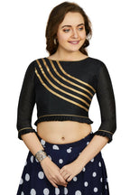 Aastha Fashion Women's Black Art Silk Designer Party Wear Readymade Blouse