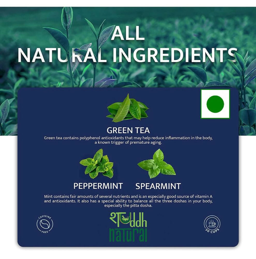 Shuddh Natural Moroccan Mint Green Tea - Distacart