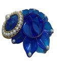 Kundan HandiKrafts Designer Haldi Blue Kumkum Holder
