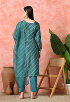 Joban Fashion Green Premium Pure Viscose Print Dola With Handwork Kurta Set