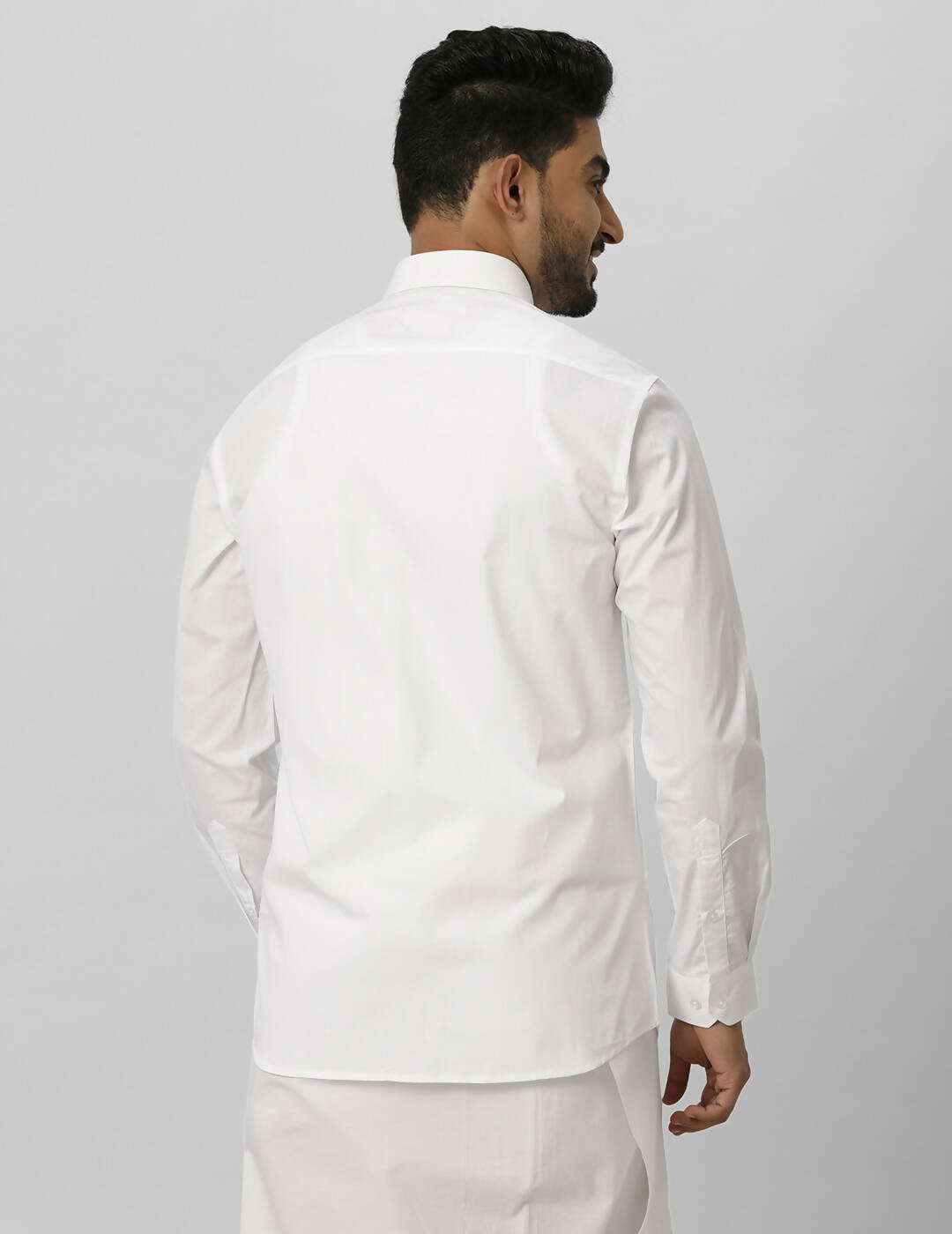 Ramraj Cotton Mens Fullsleeve White Shirt Pus Size
