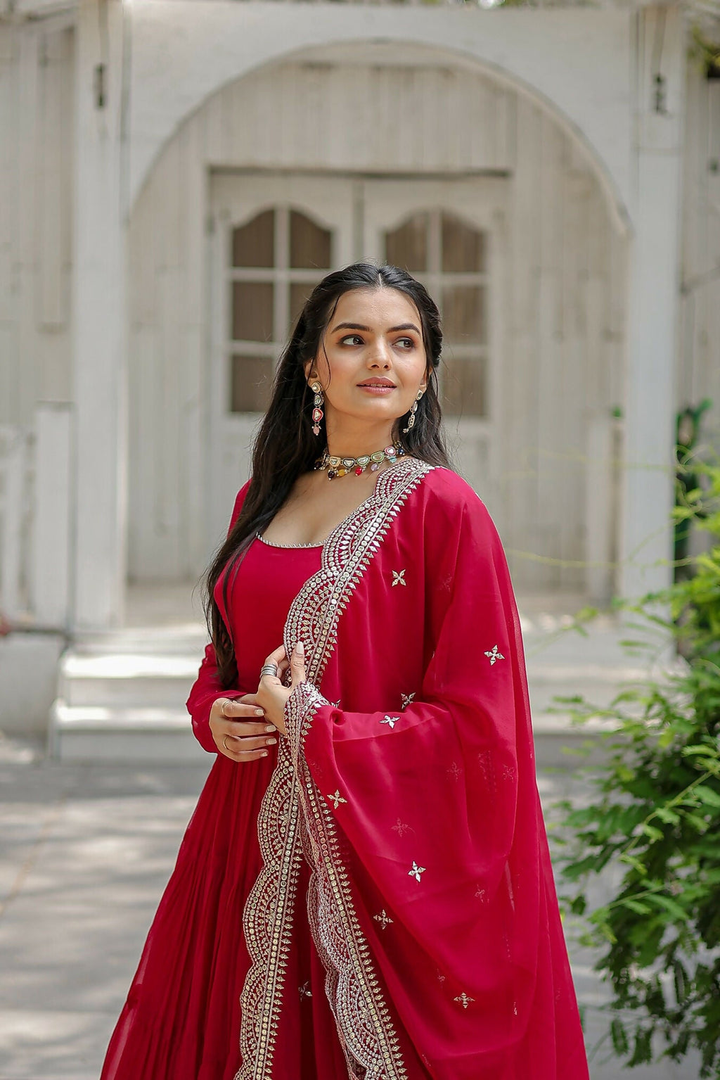 Joban Fashion Pink Georgette Sequence Embroidery Work Kurta Set - Distacart