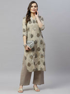 Miravan Women's Pure Cotton Printed Straight Kurta And Palazzo