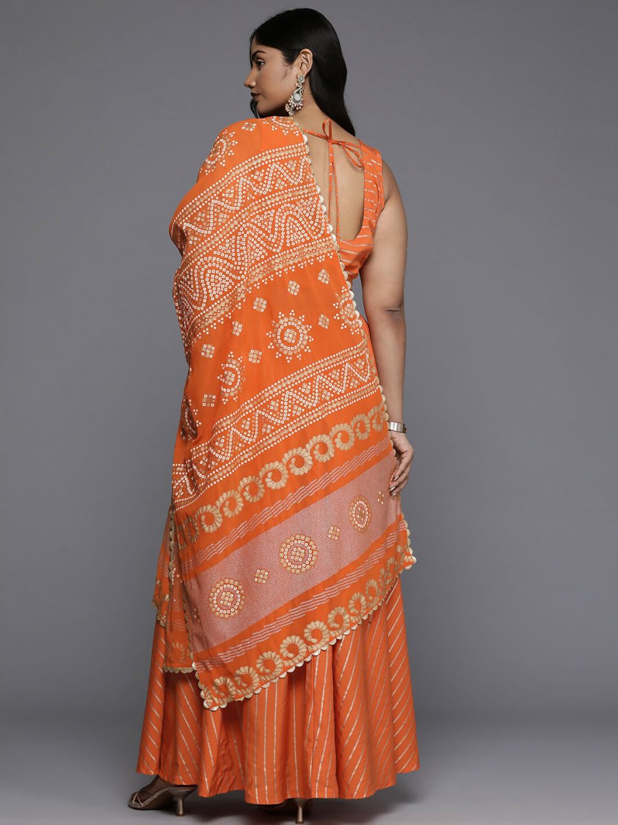 Ahalyaa Women's Traditional wear Lehenga Choli - Orange