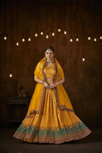 Wedding Designer Yellow Georgette Lahenga Choli - Anbazaar - Distacart