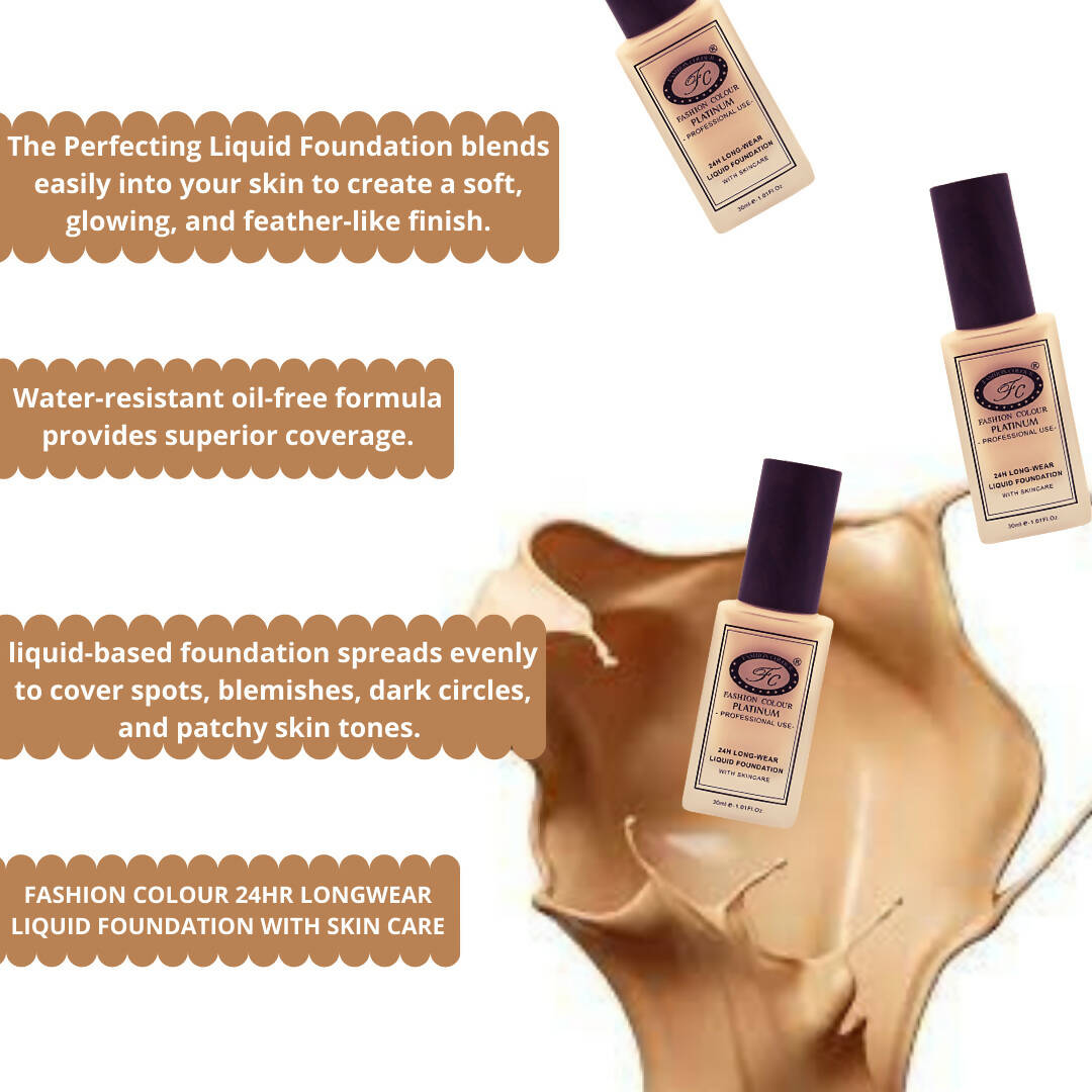 Fashion Colour 24HR Long Wear Liquid Foundation-Sugar (Medium Skin Tone)