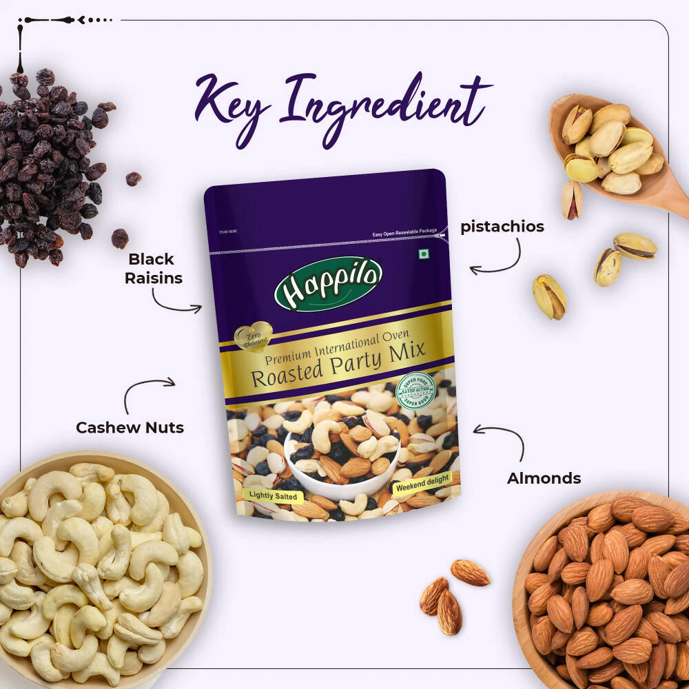 Happilo Premium Oven Roasted & Lightly Salted Party Mix - Distacart