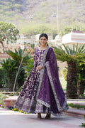 Joban Fashion Wine Viscose Jacquard Sequence Embroidery Work Kurta Set - Distacart